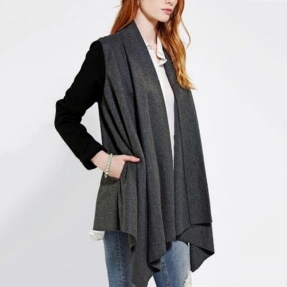 Staring at Stars UO Vintage Open Wool Cardigan Jacket Womens Size S Gray Pockets - Picture 2 of 9